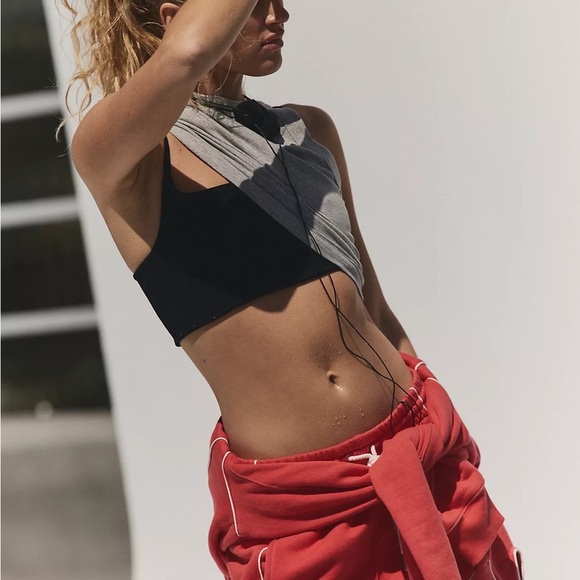 FREE PEOPLE FP Movement Seeing Double Red Sweatshirt and Shorts Set XSmall NWT - Picture 15 of 16